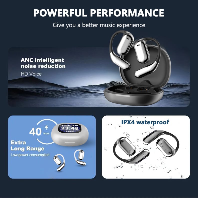 🔥2025 Hot Sale⏰EAZER True Wireless Open Ear Earbuds Bluetooth 5.4