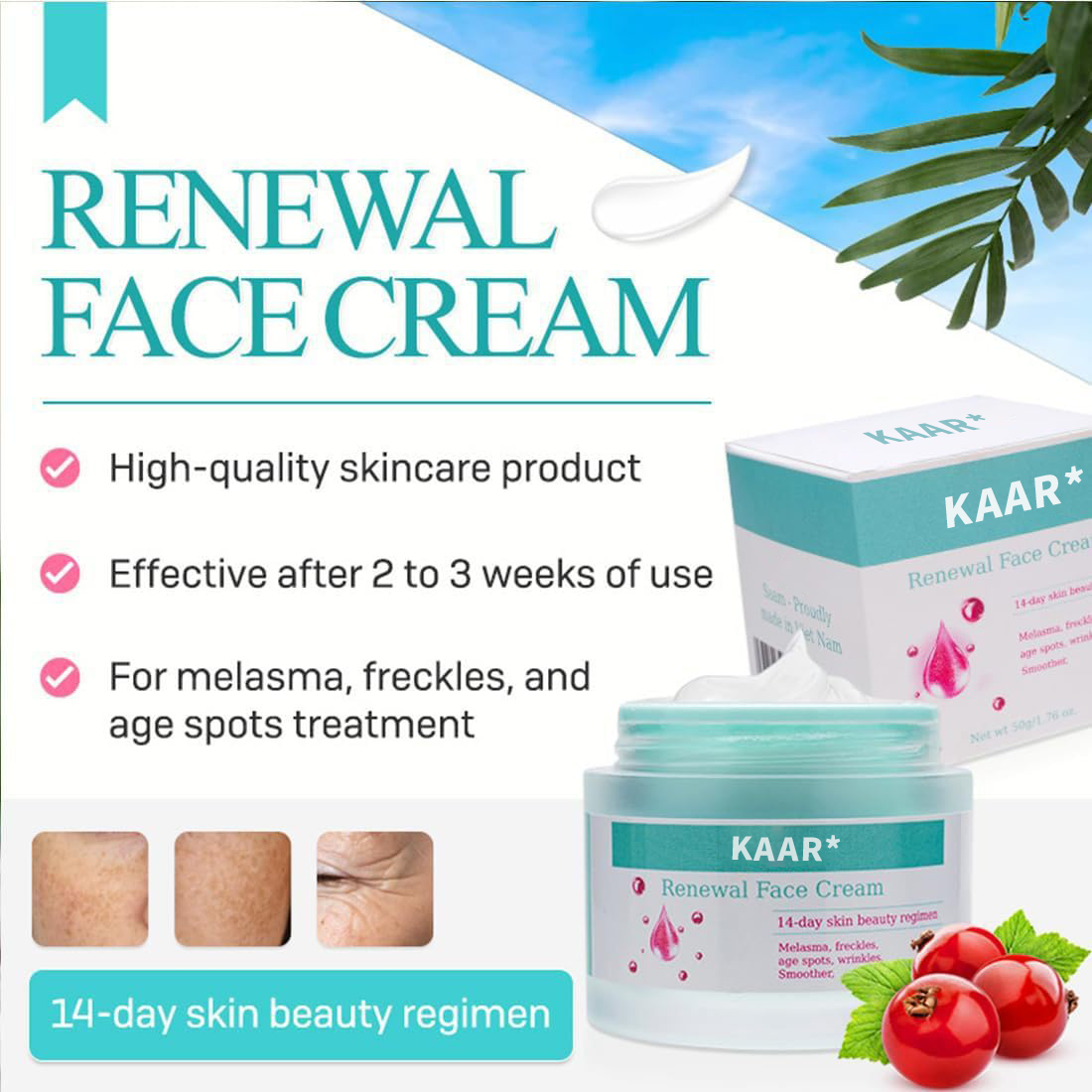 🔥 Final Day 50% OFF 🔥- Official Store 💎 KAAR Renewal Skin Cream – Soothing & Perfect for Sensitive Skin