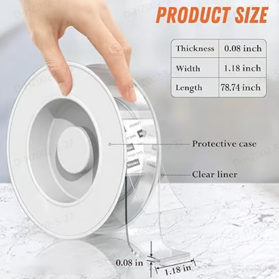 ✨Extra Large Double Sided Tape , Clear & Tough Nano Tape, Multipurpose Mounting Tape