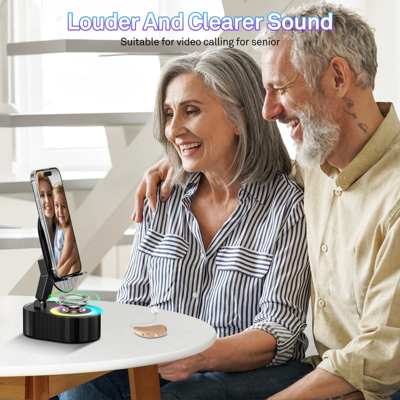 💥LAST DAY SALE 🔥2025 Upgraded Cell Phone Stand with Induction Speaker/Power Bank/Atmosphere Light