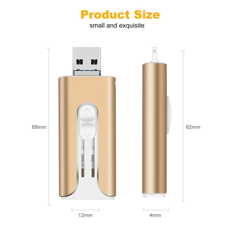 32GB~2TB Micro USB + 8 Pin + USB 3.0 4 in 1 Mobile Phone Computer U-Disk