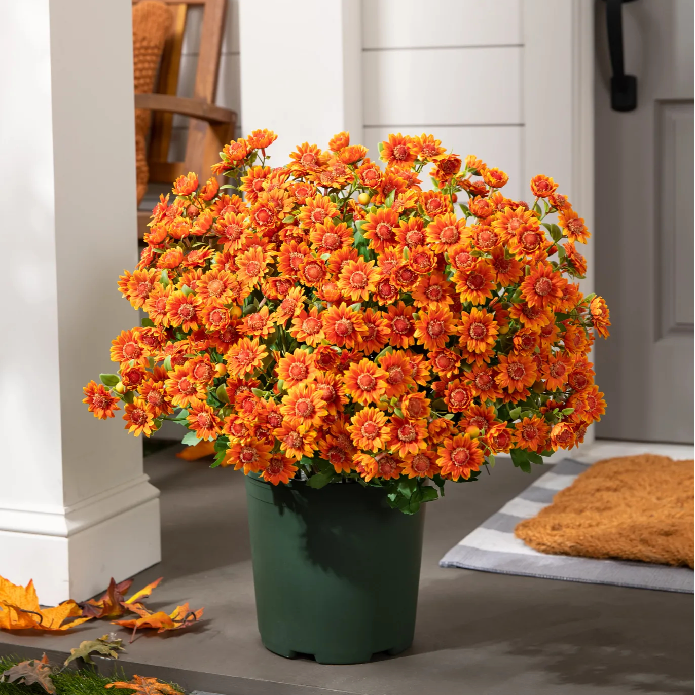 💥Last Day Each Only $3.2- Artificial Outdoor Sunset Mums Flowers - UV resistant, Waterproof, Windproof