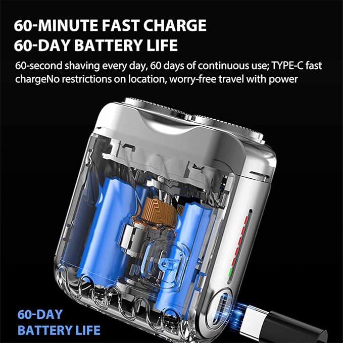 🔥60% OFF HOT SALE🔥Mini Electric Shaver - Powerful Dual-Motor Design for Close Shave