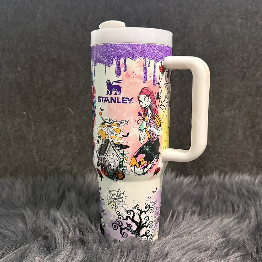 🎁 The Ultimate Halloween Gift: Sally x Jack Skellington 40oz Tumbler 💀✨