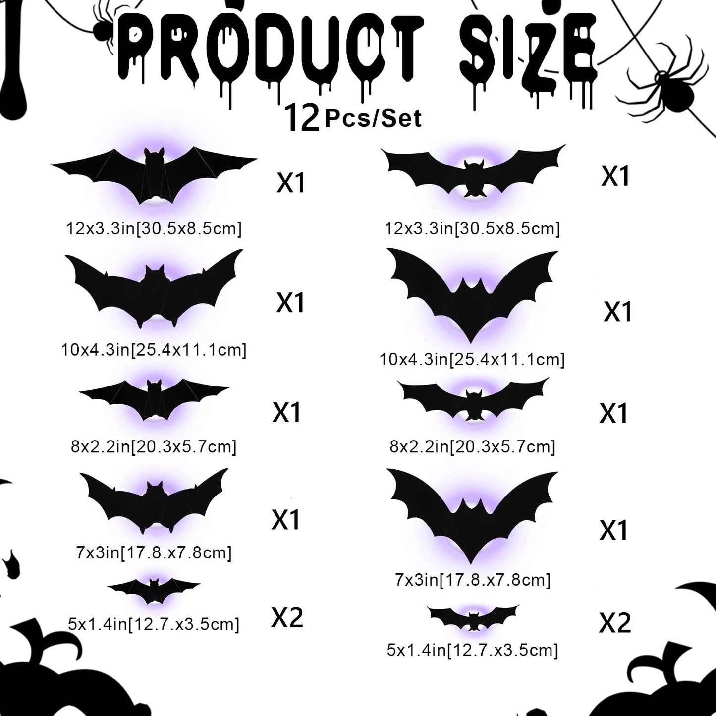 🦇Halloween 3D Lighted Bats