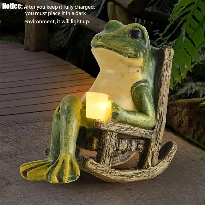 Solar Powered Mini Frog Garden Statue