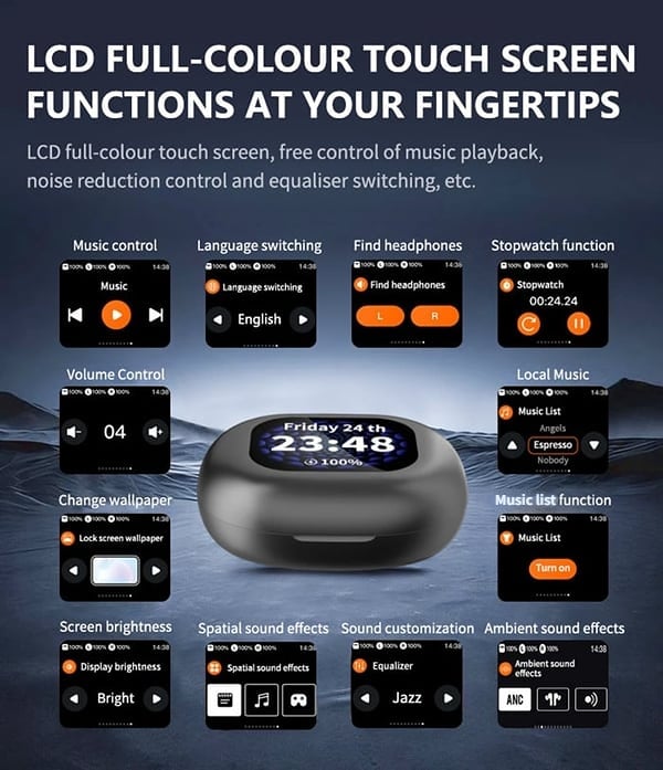 🔥2025 Hot Sale⏰EAZER True Wireless Open Ear Earbuds Bluetooth 5.4