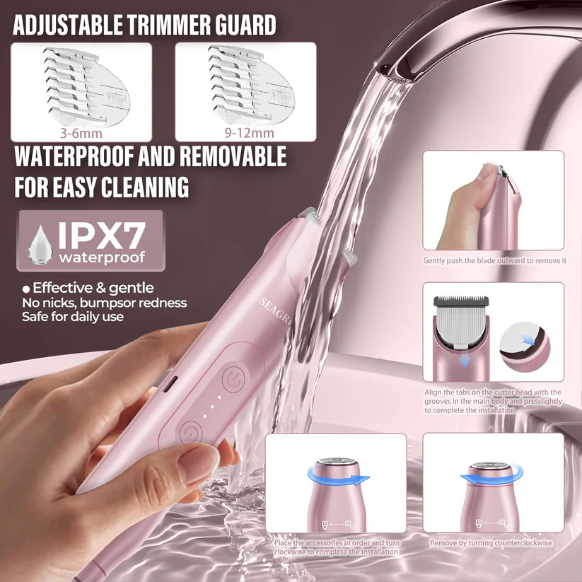💜 LAST DAY PROMOTION - 50%OFF💜Bikini Trimmer and Shaver Kit for Women - 2-in-1 Wet/Dry Electric Body Hair Trimmer