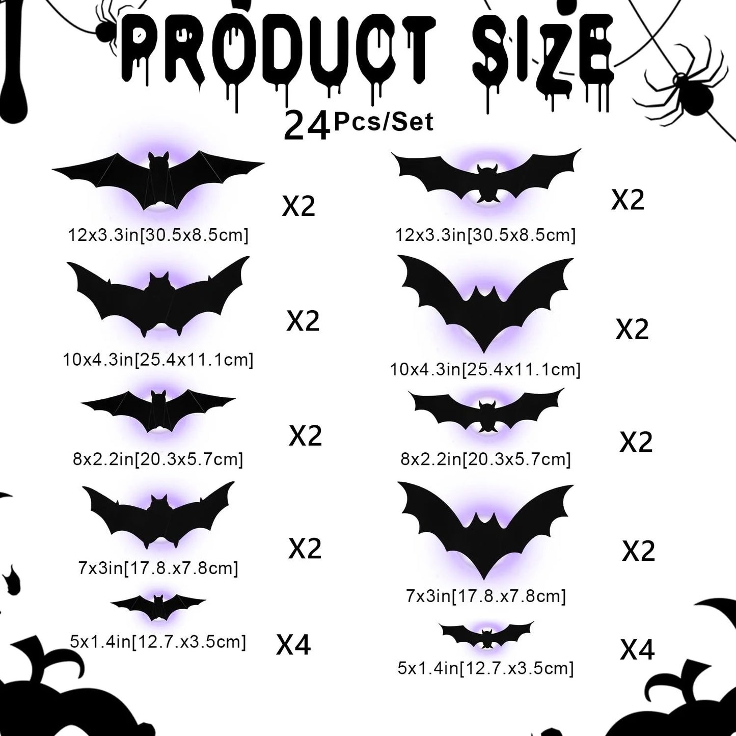 🦇Halloween 3D Lighted Bats