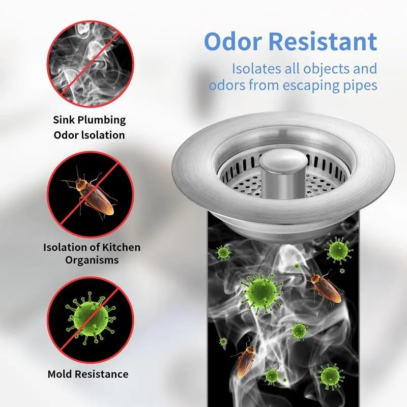 š„LAST DAY 49% OFF-Upgraded 3 in 1 Kitchen Sink Drain Strainer