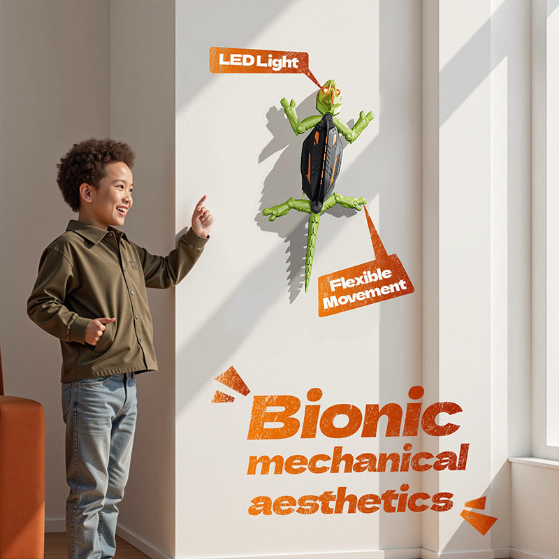 ⏳Ends in 3 hrs 🎄❗❗ Exclusive Christmas Deal!  LOVILDS Wall Crawler Gecko - LED RC Toy for Indoor Family Fun & Prank Gifts