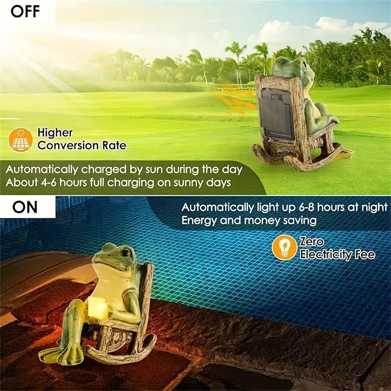 Solar Powered Mini Frog Garden Statue
