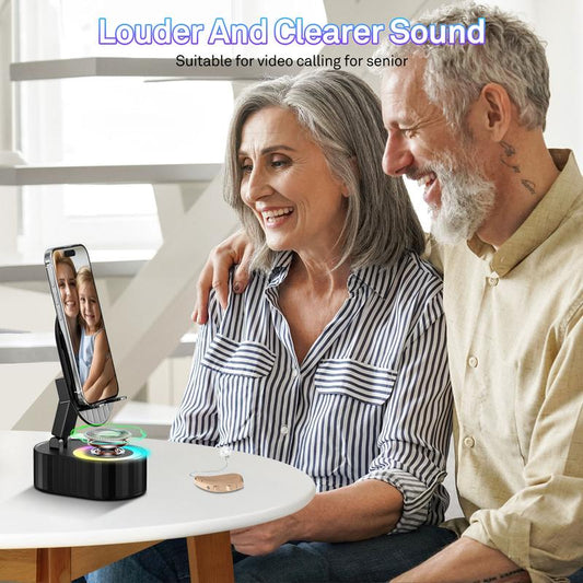 💥LAST DAY SALE 🔥2025 Upgraded Cell Phone Stand with Induction Speaker/Power Bank/Atmosphere Light