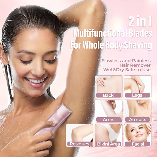 💜 LAST DAY PROMOTION - 50%OFF💜Bikini Trimmer and Shaver Kit for Women - 2-in-1 Wet/Dry Electric Body Hair Trimmer
