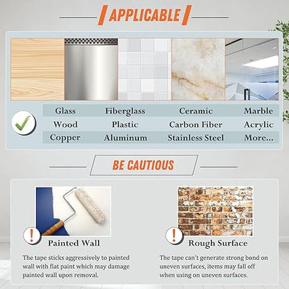✨Extra Large Double Sided Tape  , Clear & Tough Nano Tape, Multipurpose Mounting Tape