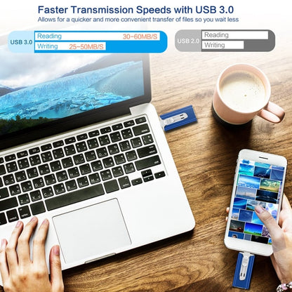 32GB~2TB Micro USB + 8 Pin + USB 3.0 4 in 1 Mobile Phone Computer U-Disk