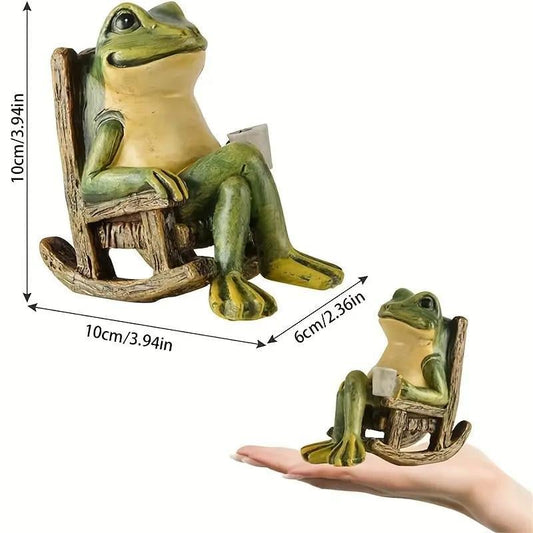 Solar Powered Mini Frog Garden Statue