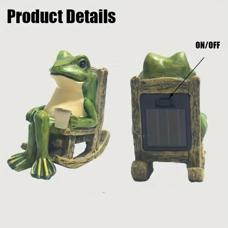 Solar Powered Mini Frog Garden Statue