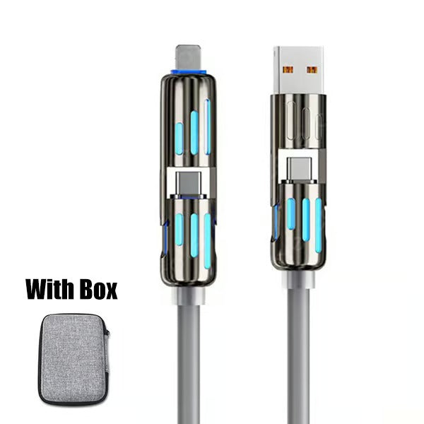 ⚡4-in-1 USB Charging Cable mFish fast charging - Data cable box gifted