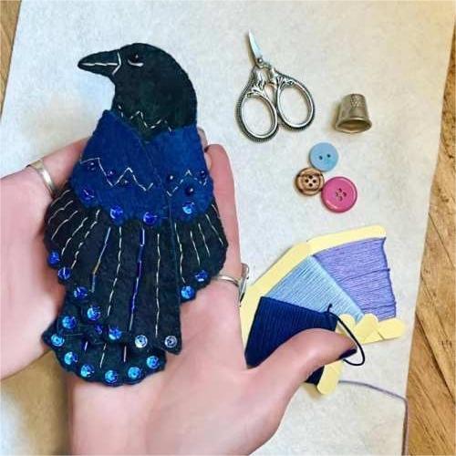 🔥Last Day 49% OFF -🖤 “Raven’s Keepsake – Guardian of Stitches”